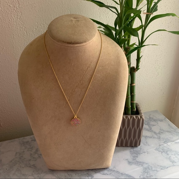 Lilly Pulitzer gold necklace with colorful medallion